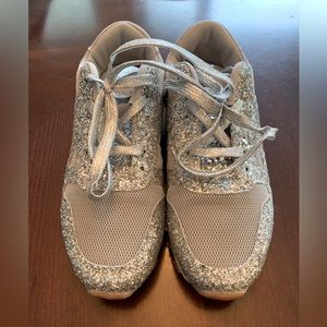 Silver glitter sneakers